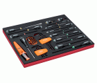 Juego de puntas, llaves acodadas y destornilladores en bandeja de foam 3/3 Fit&Go, 51 unidades
