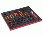 Juego de destornilladores/alicates/llaves aisladas en bandeja de foam 3/3 Fit&Go (17 piezas)
