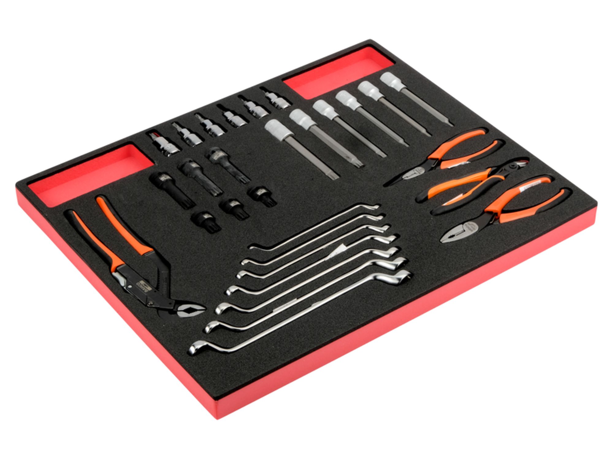 Juego de llaves/alicates en bandeja de foam 3/3 Fit&Go (29 piezas)