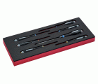 Juego de destornilladores ranurados, Phillips, Pozidriv y hexagonales en bandeja de foam 1/3 Fit&Go (7 piezas)