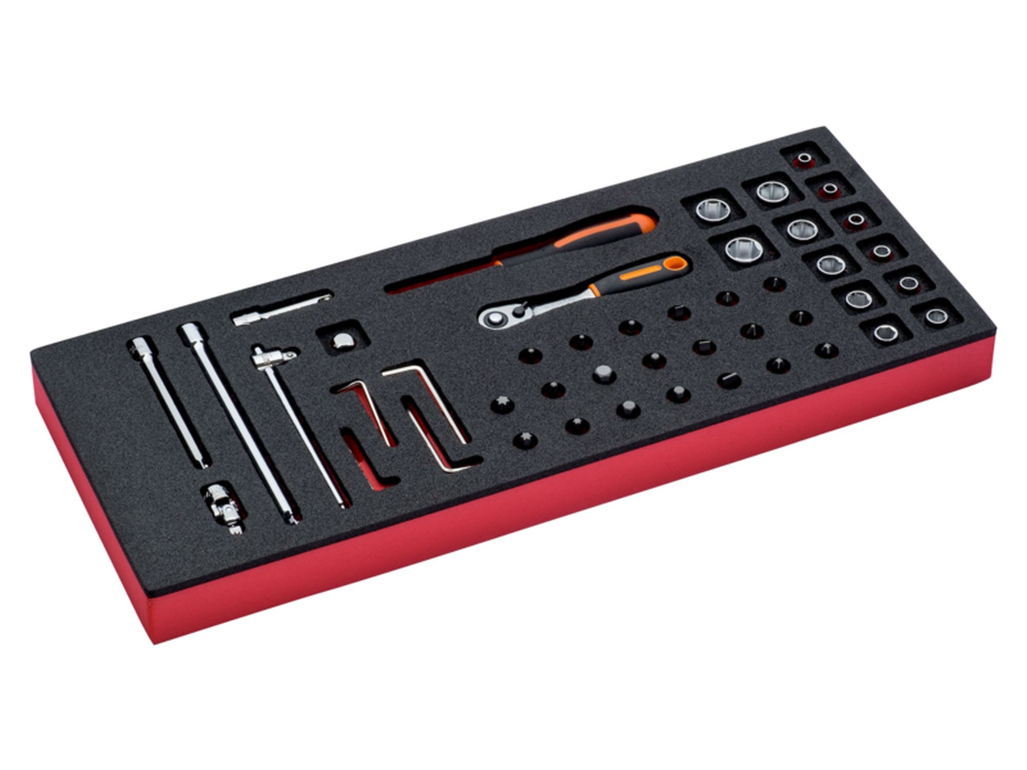 Juego de carraca de cabeza tipo pera y vasos de 1/4