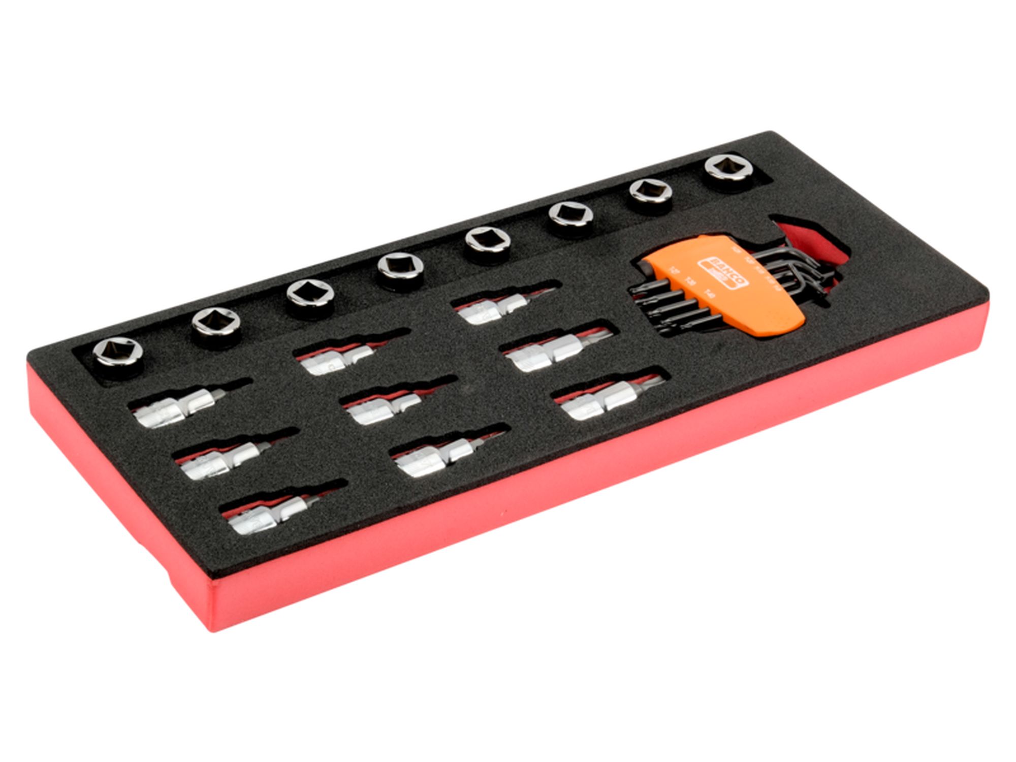 Juego de llaves, puntas y vasos de 1/2