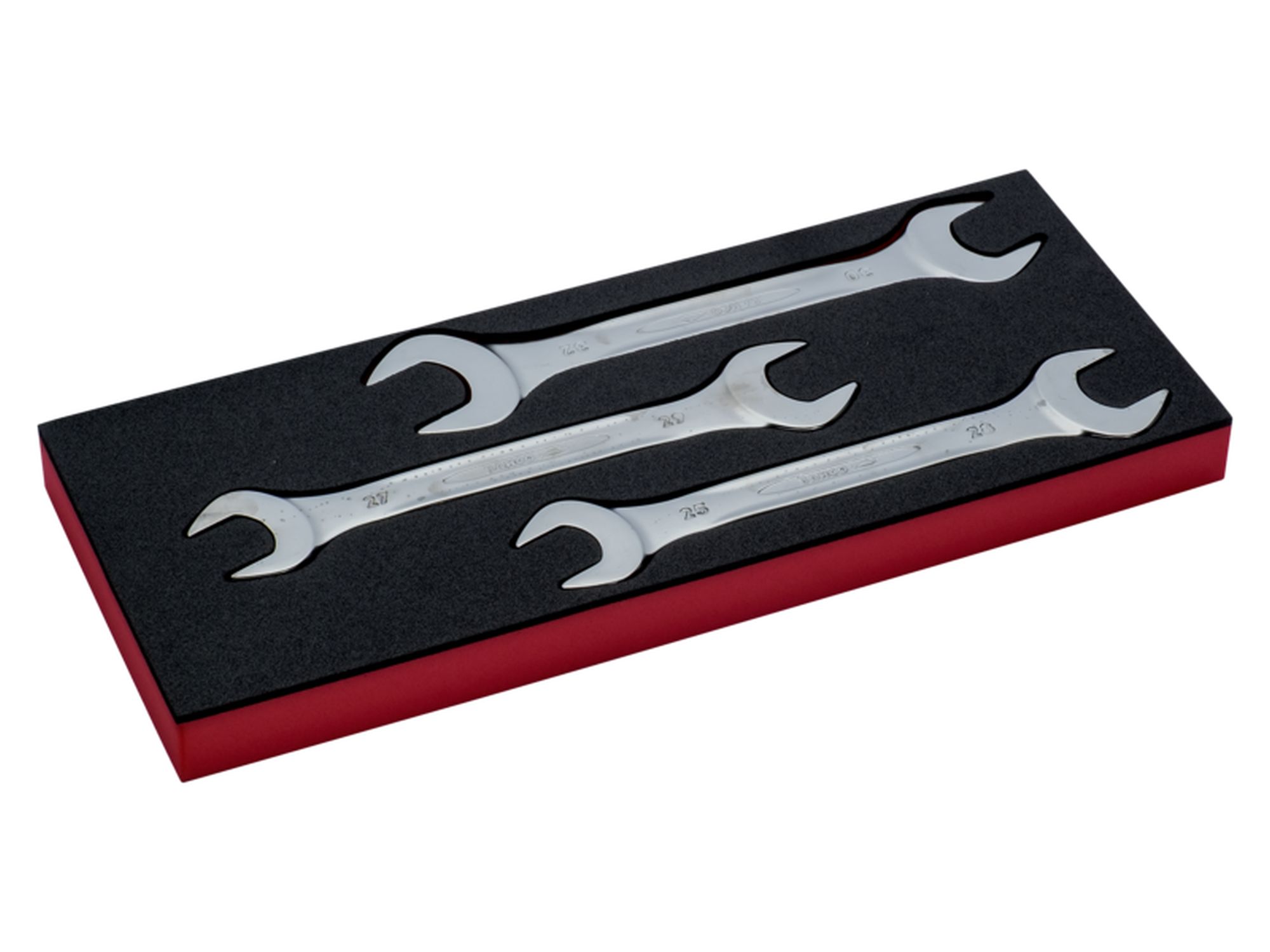 Juego de llaves fijas de dos bocas en bandeja de foam 1/3 Fit&Go (3 piezas)