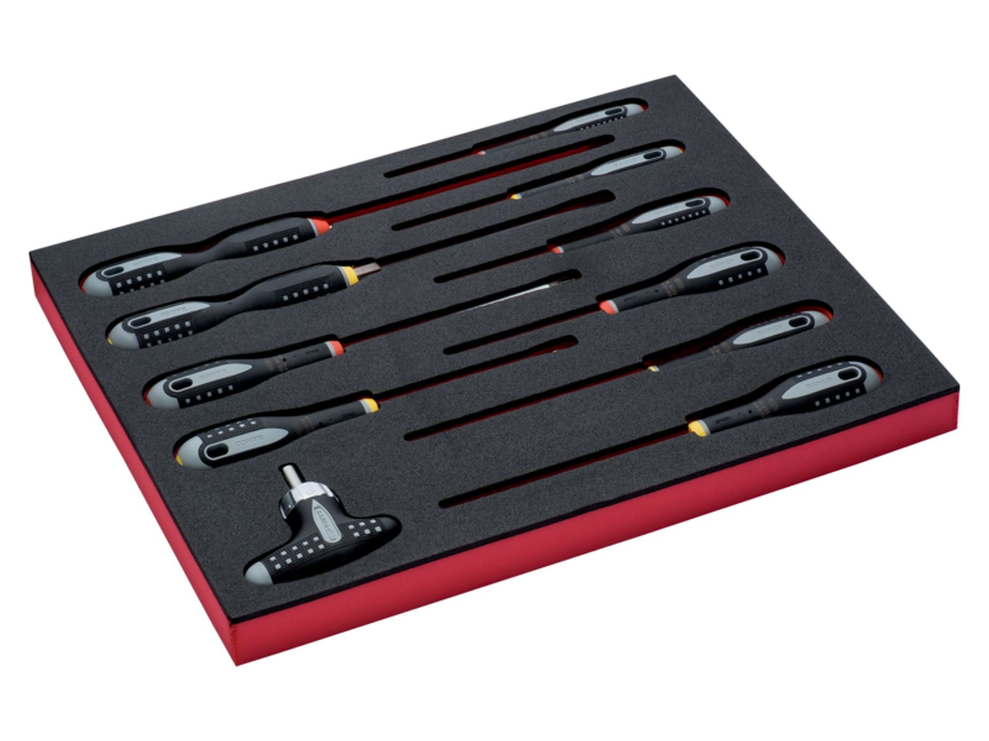 Juego de destornilladores para ranurados y Phillips en bandeja de foam 2/3 Fit&Go (11 piezas)