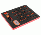 Juego de destornilladores, llaves hexagonales y puntas en bandeja de foam 2/3 Fit&Go (49 piezas)