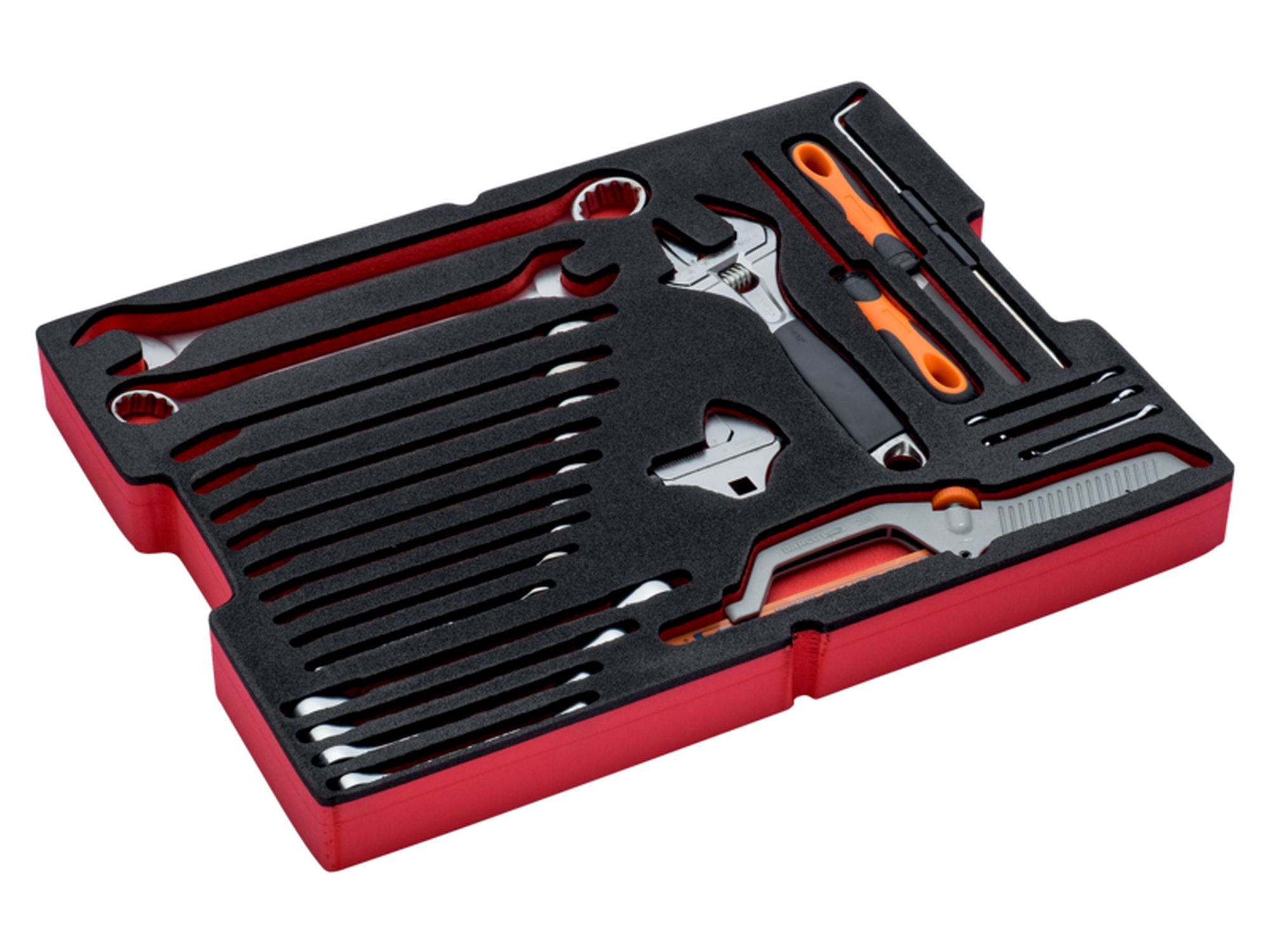 Juego de llaves y limas en bandeja de foam para las maletas rígidas 