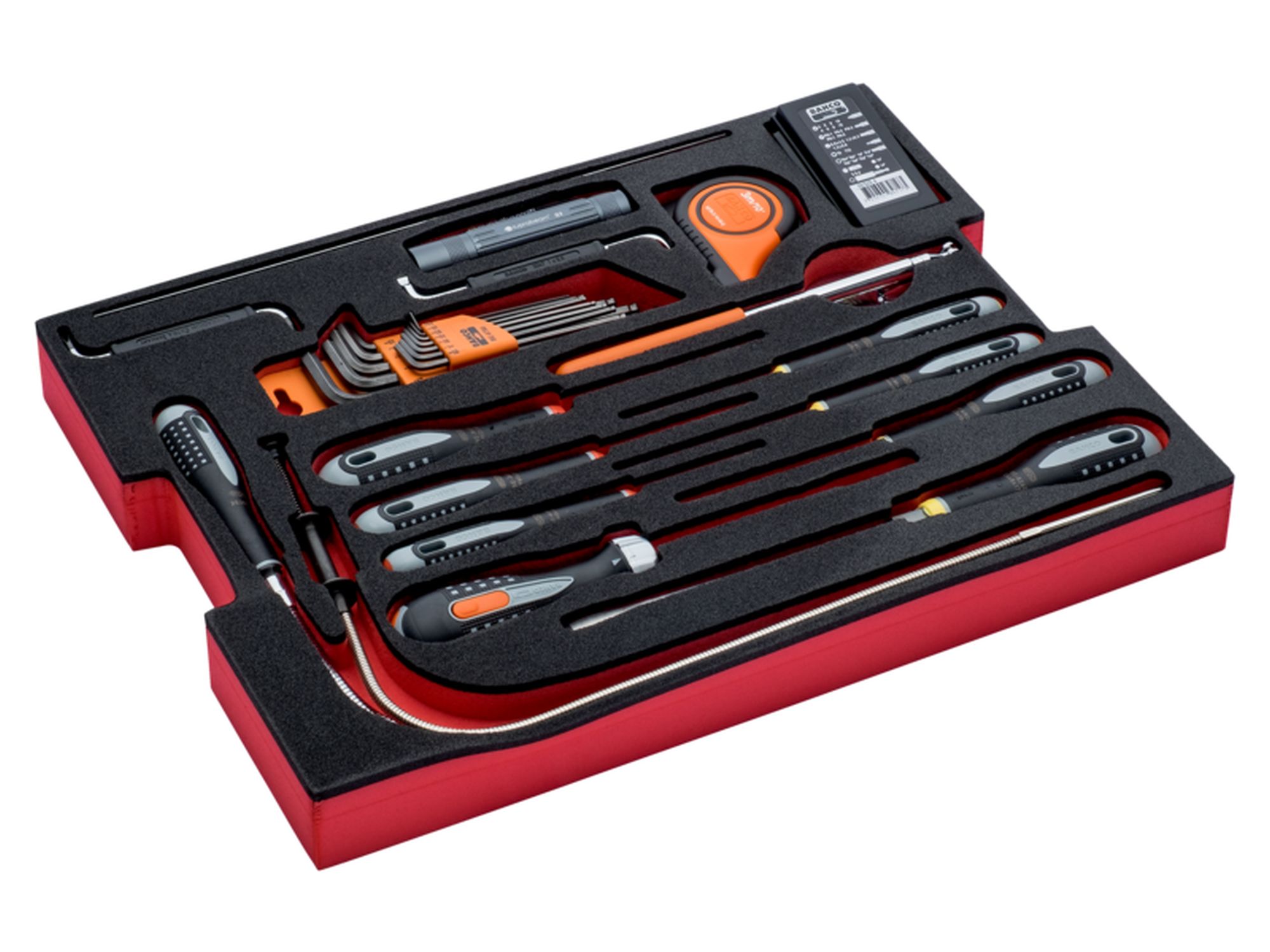 Juego de llaves y destornillador en bandeja de foam para las maletas rígidas 