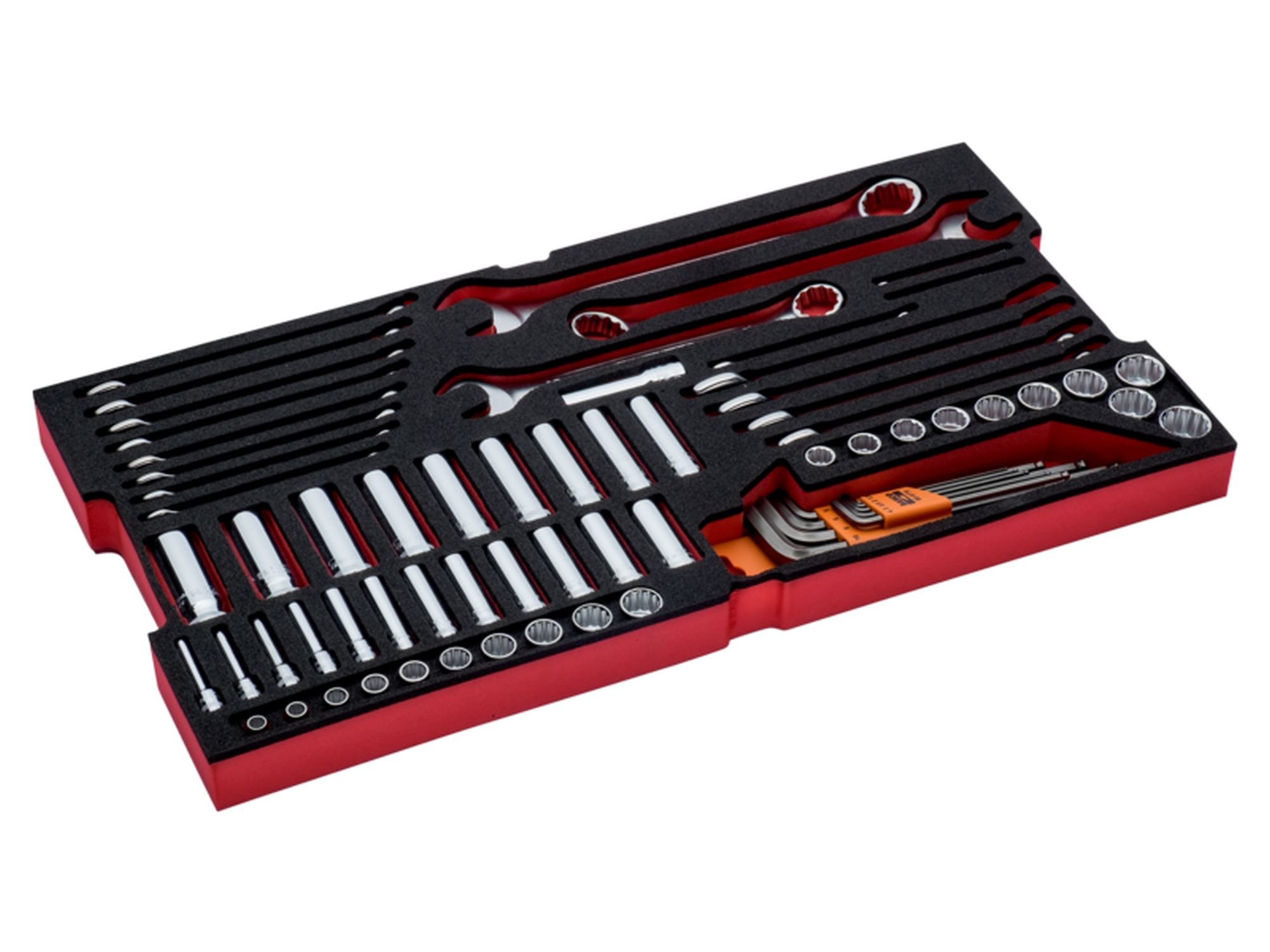 Juego de vasos y llaves en bandeja de foam para las maletas rígidas 