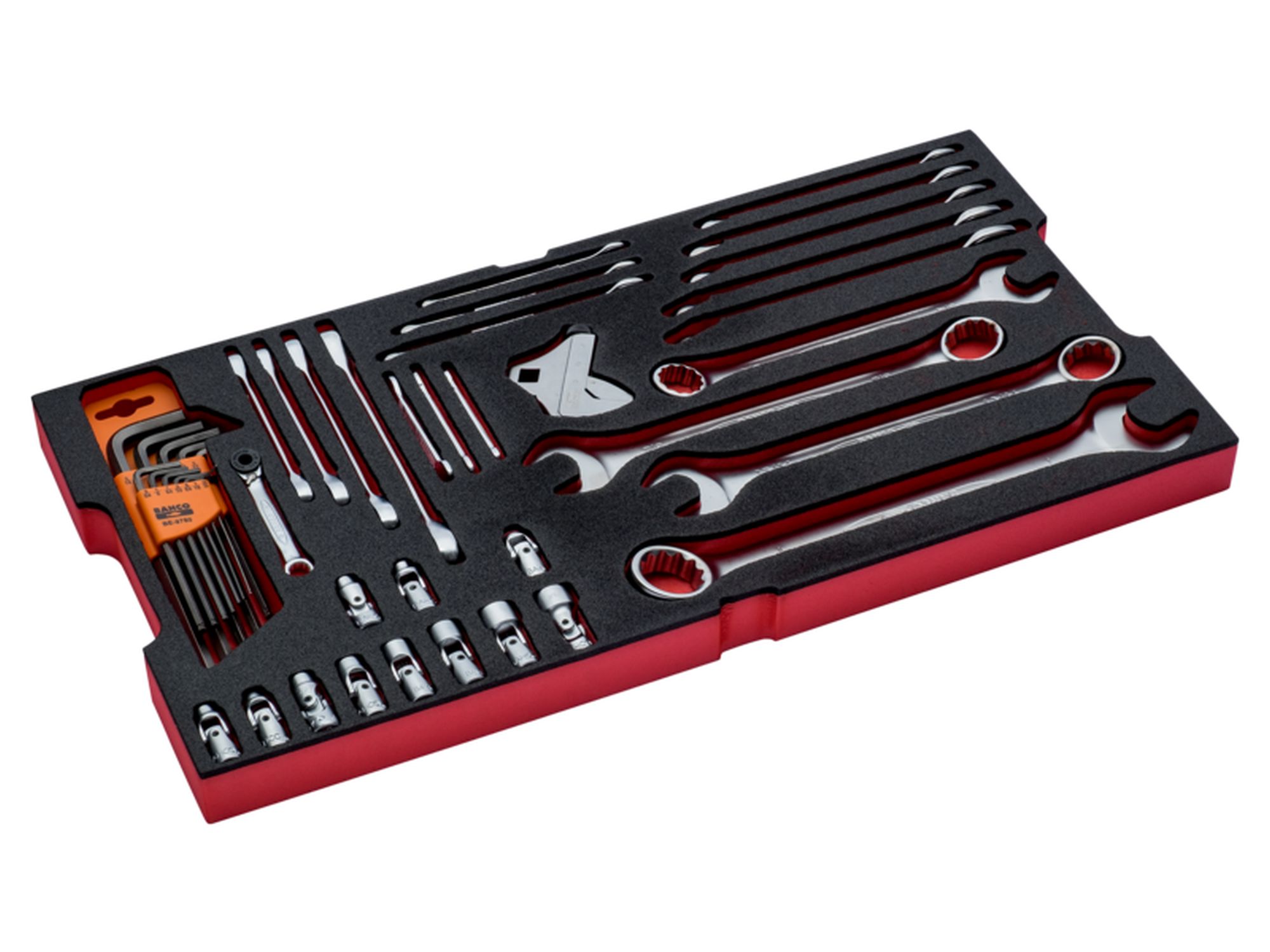 Juego de vasos y llaves en bandeja de foam para las maletas rígidas 