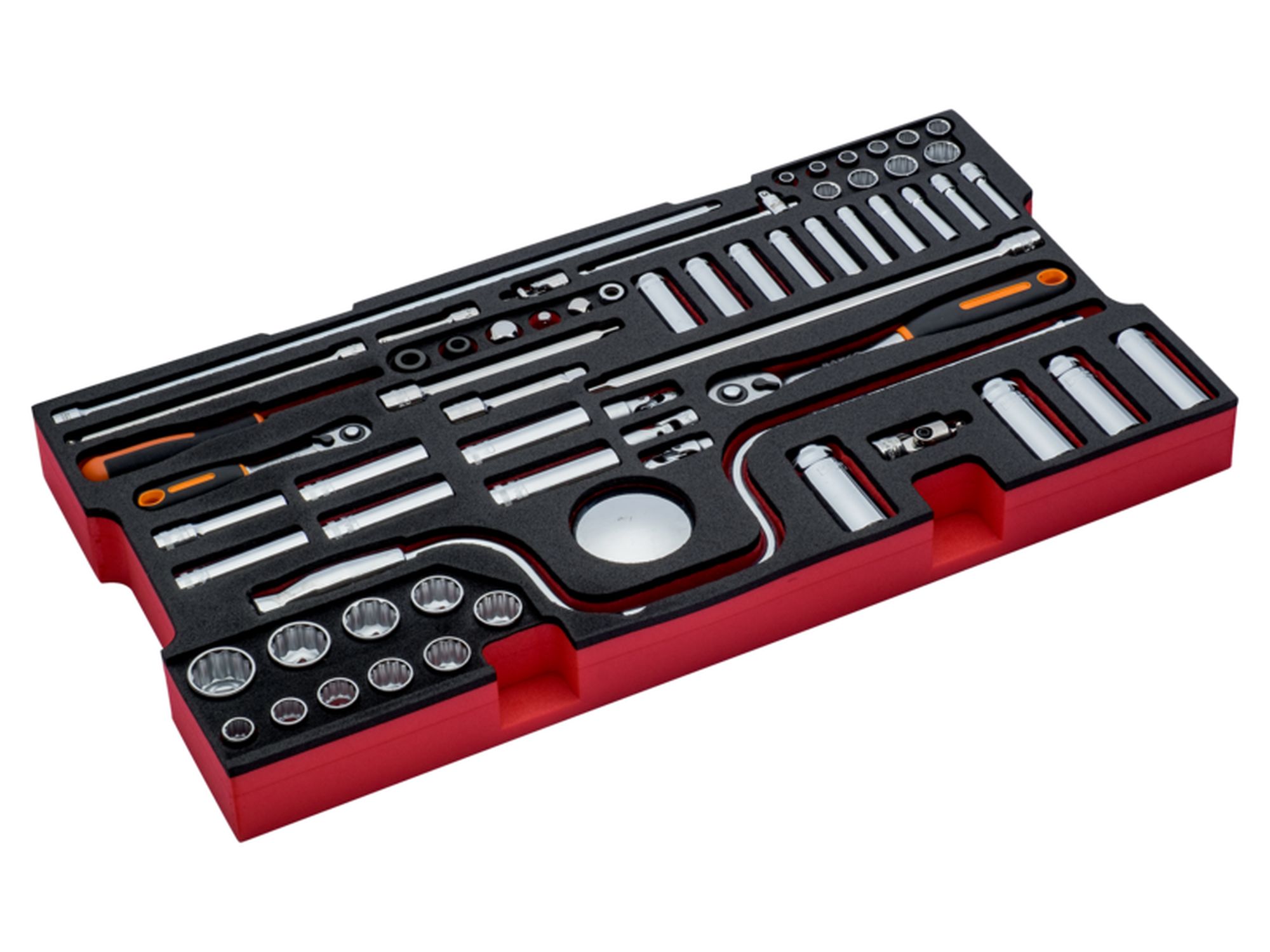 Juego de vasos y llaves en bandeja de foam para las maletas rígidas 