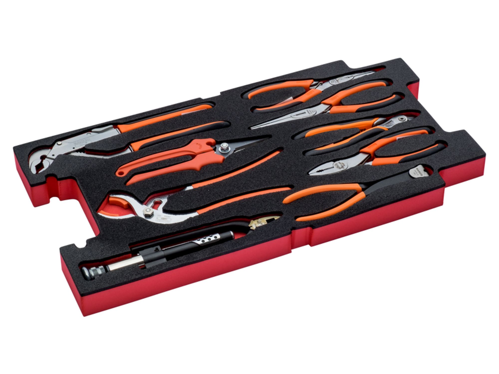 Juego de alicates para aviación en bandeja de foam para las maletas rígidas 