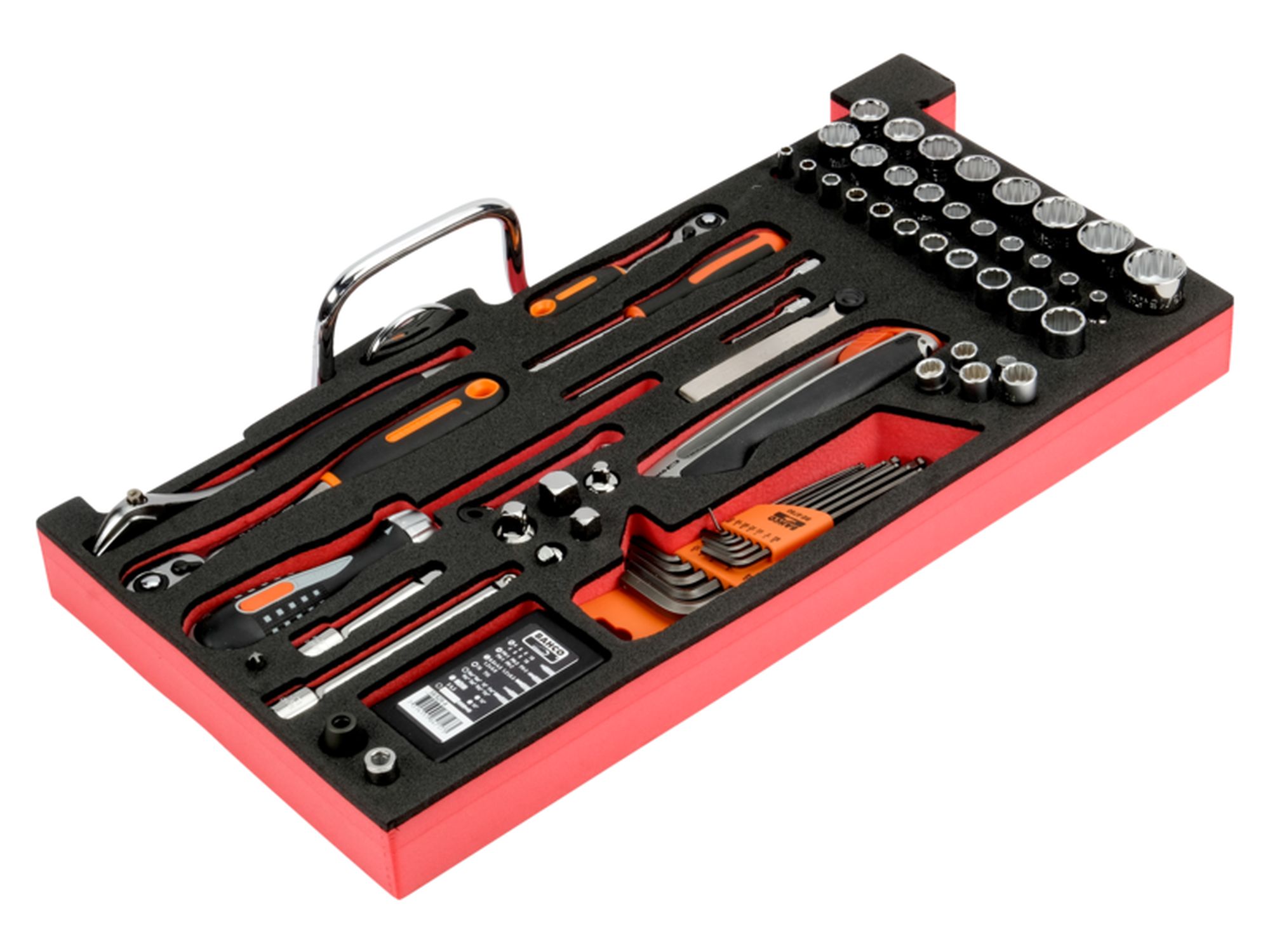 Bandeja de foam con composición de herramientas en pulgadas para nuestras cajas metálicas de las series 1483K y 1483KHD (98 piezas)