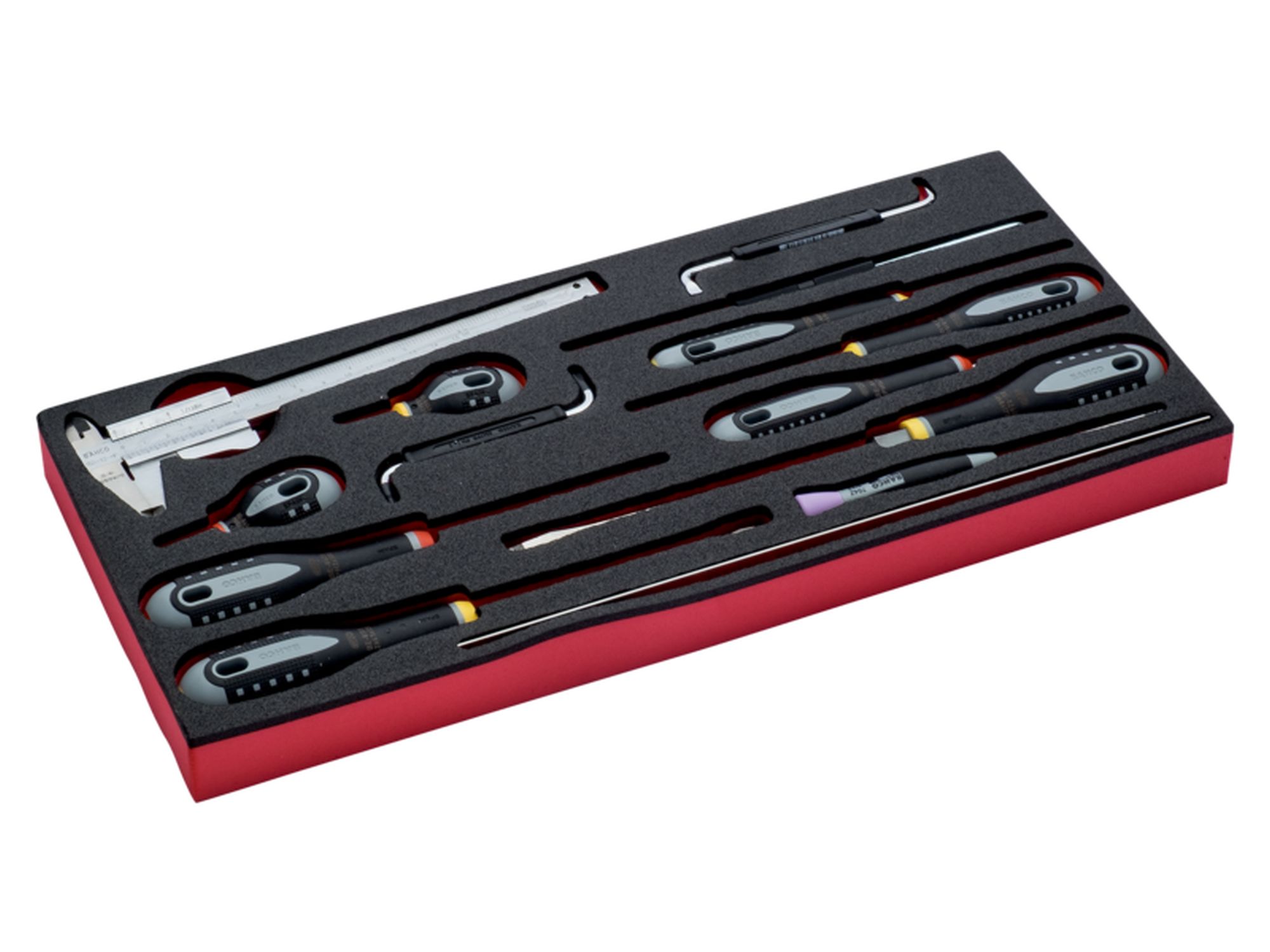 Bandeja de foam con composición de herramientas en pulgadas para nuestras cajas metálicas de las series 1483K y 1483KHD (16 piezas)