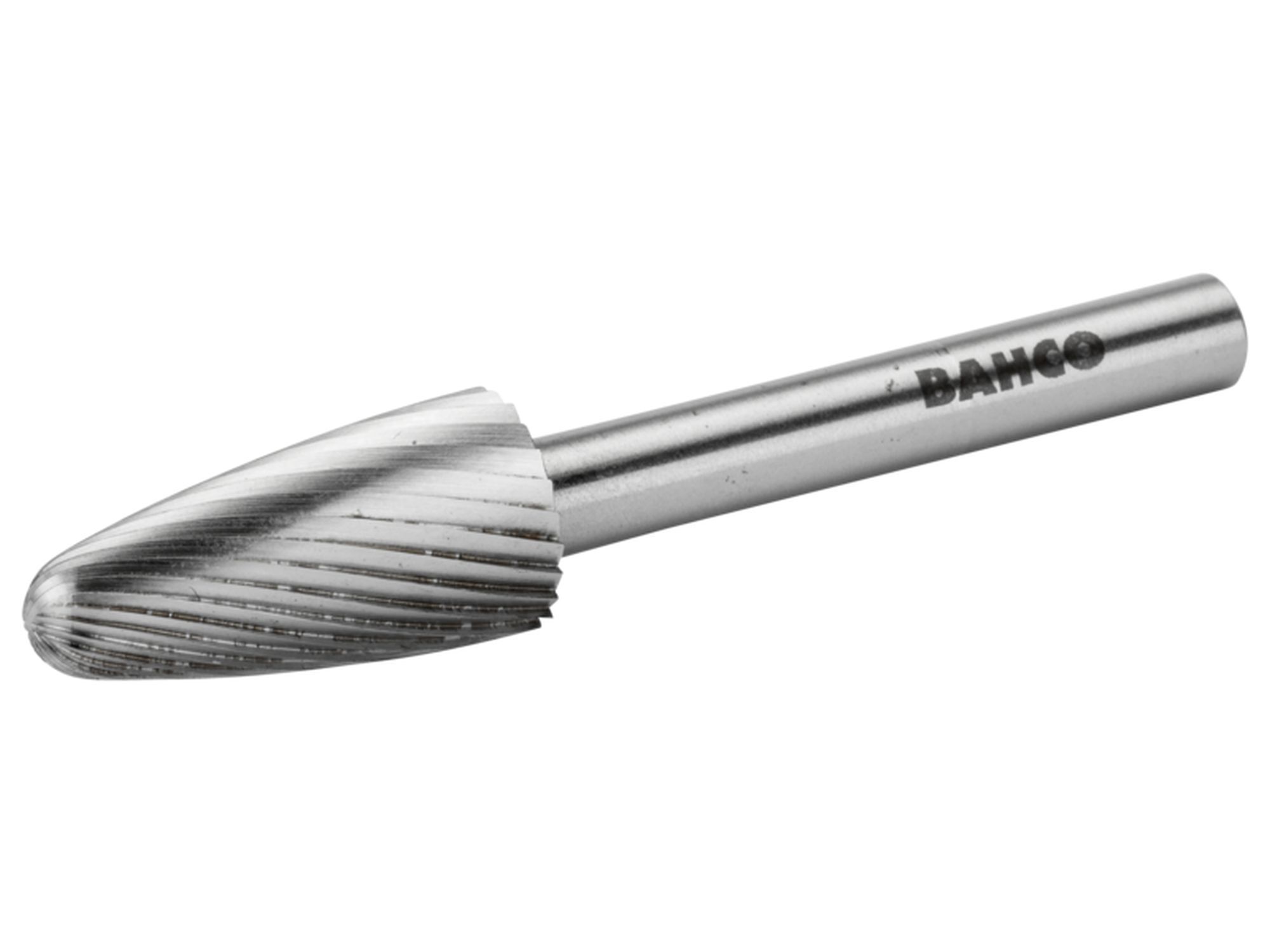 Lima rotativa ojival de punta redonda, de acero rápido, 12 x 25 mm, para acero blando, con corte medio (6 mm; embalaje individual)