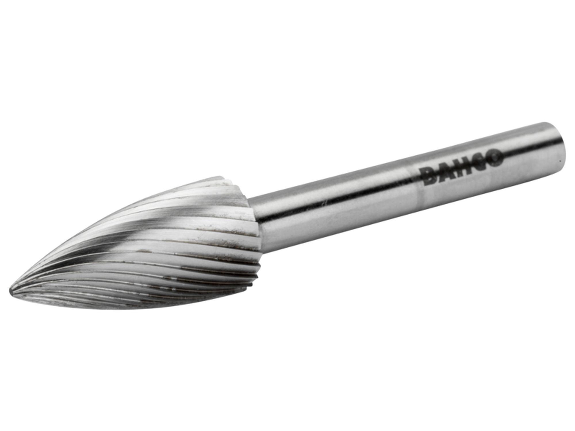 Lima rotativa ojival con punta, de acero rápido, 12 x 20 mm, para acero blando, con corte medio (6 mm)