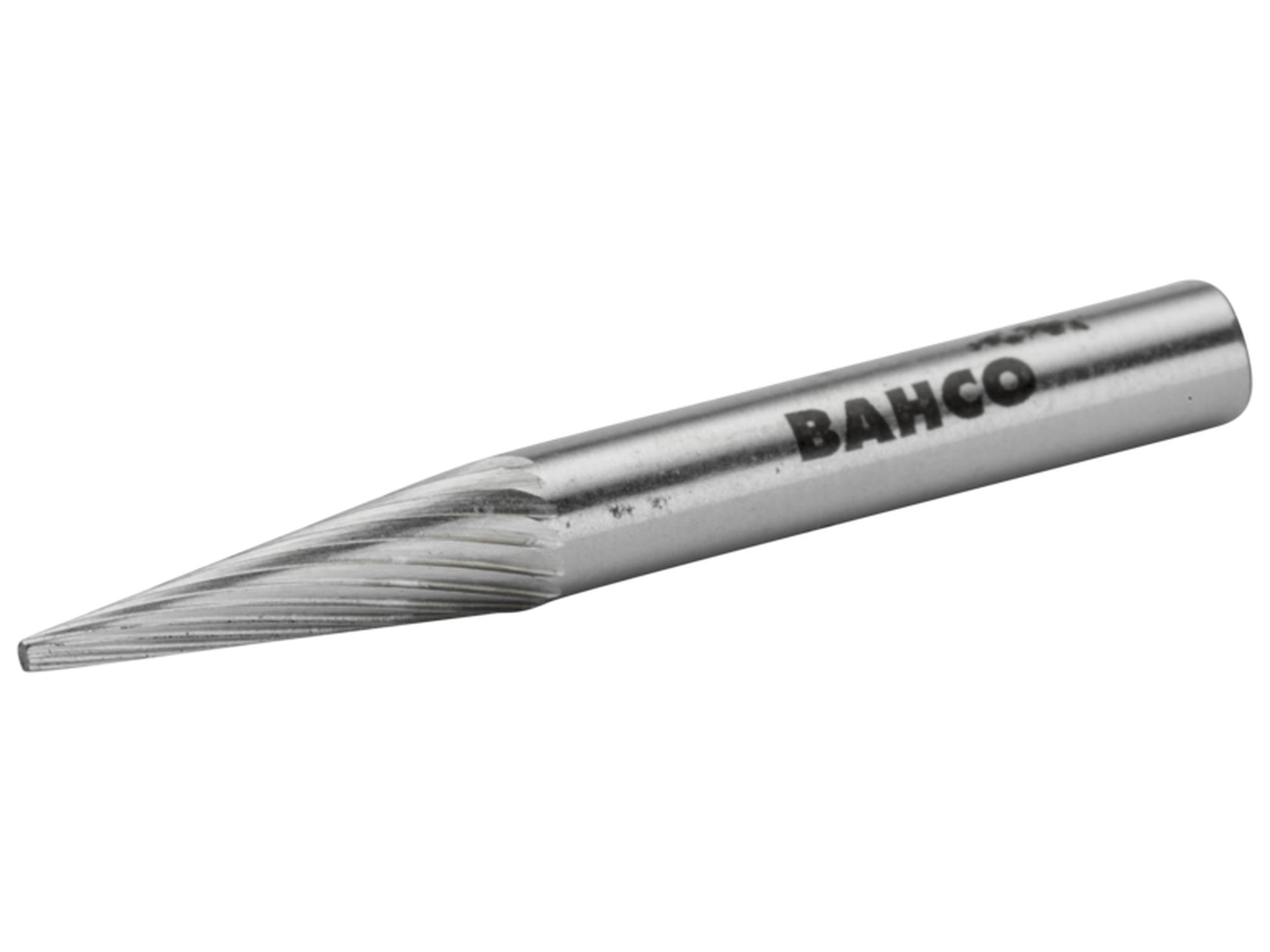 Lima rotativa cónica con punta, de acero rápido, 6 x 18 mm, para acero blando, con corte medio (6 mm)