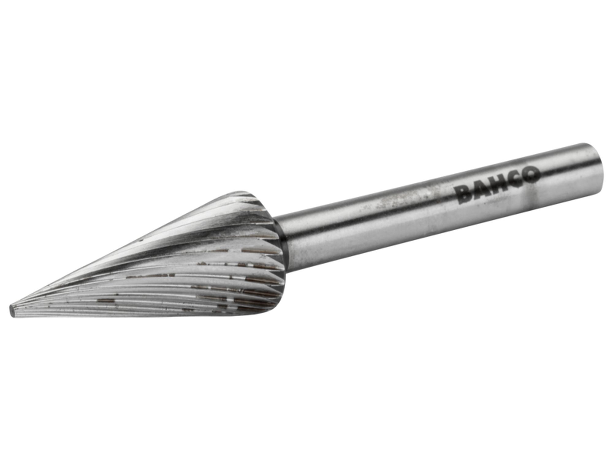 Lima rotativa cónica con punta, de acero rápido, 12 x 27 mm, para acero blando, con corte medio (6 mm; embalaje individual)