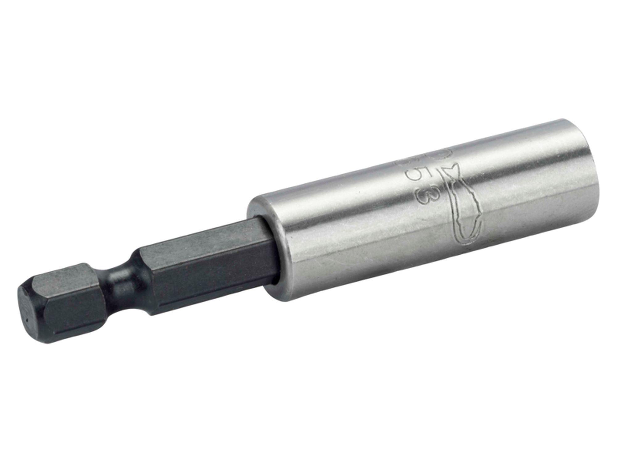 Portapuntas universal de 60 mm con anilla de retención para perfil hexagonal de 1/4