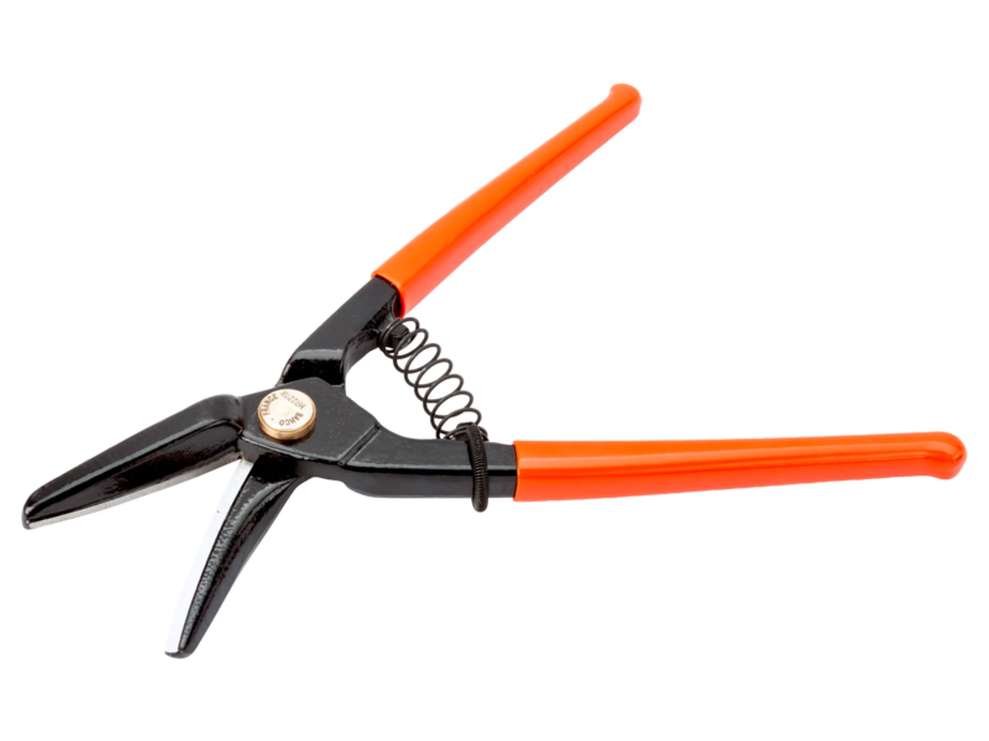 Tijera cortachapas tradicional/industrial de corte recto y a derechas con dos hojas finas y muelle de retorno (270 mm)