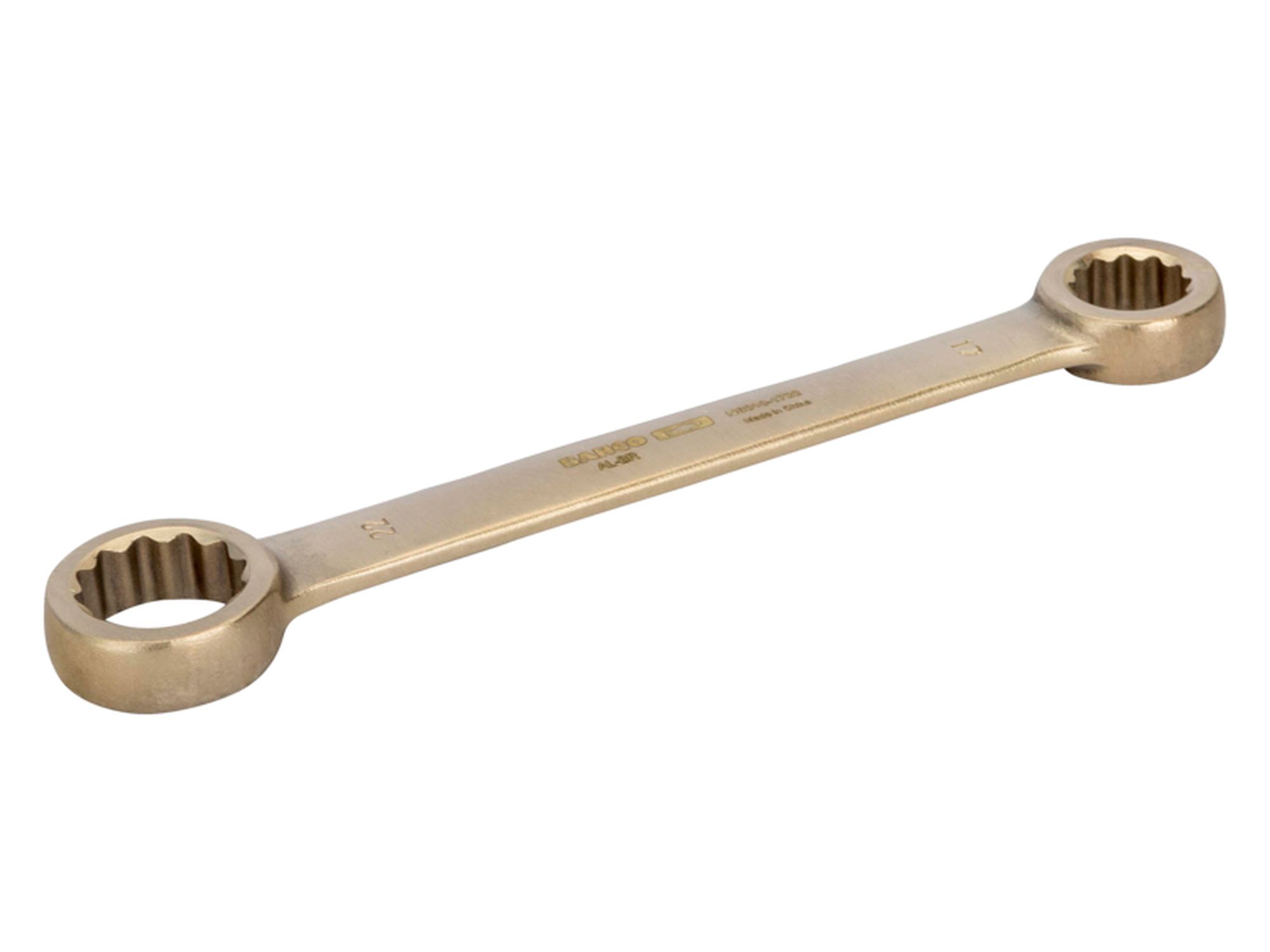 Llave de estrella plana de dos bocas de 22 x 24 mm, anti-chispa de aluminio bronce (220 mm)