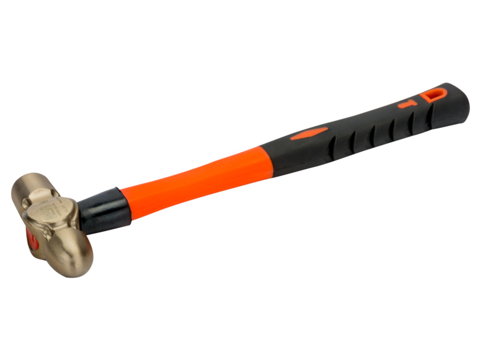 Martillo de bola anti-chispa, con cabeza de aluminio bronce y mango de fibra de vidrio (300 g)