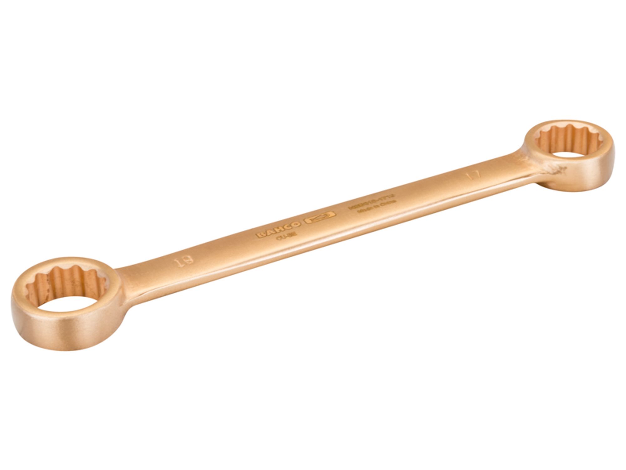 Llave de estrella plana de dos bocas de 6 x 7 mm, anti-chispa de Cobre Berilio (95 mm)