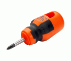 Destornillador Phillips BahcoFit con mango de goma Stubby (PH1 x 25 mm)