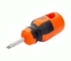 Destornillador de punta recta BahcoFit con mango de goma Stubby (1,2 x 6 x 25 mm, embalaje en blíster)