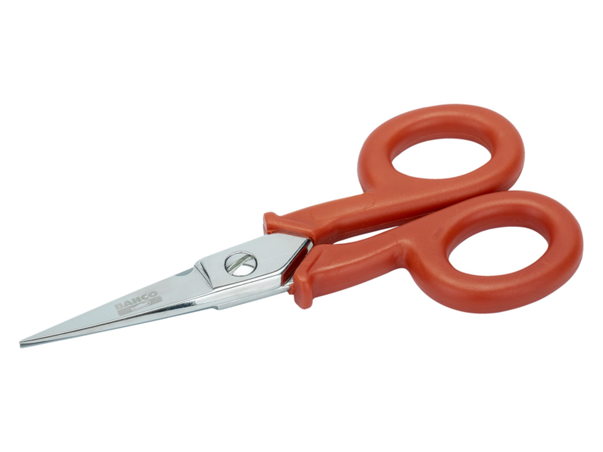 Tijeras de electricista de 48 mm con pequeña ranura y hoja curvada