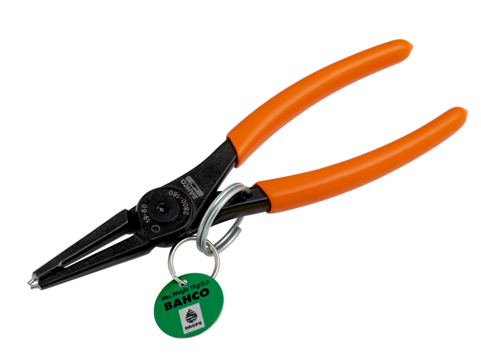 Internal Circlip Pliers with Straight Jaws and Phosphate Finish with Stainless Steel Ring 180 mm