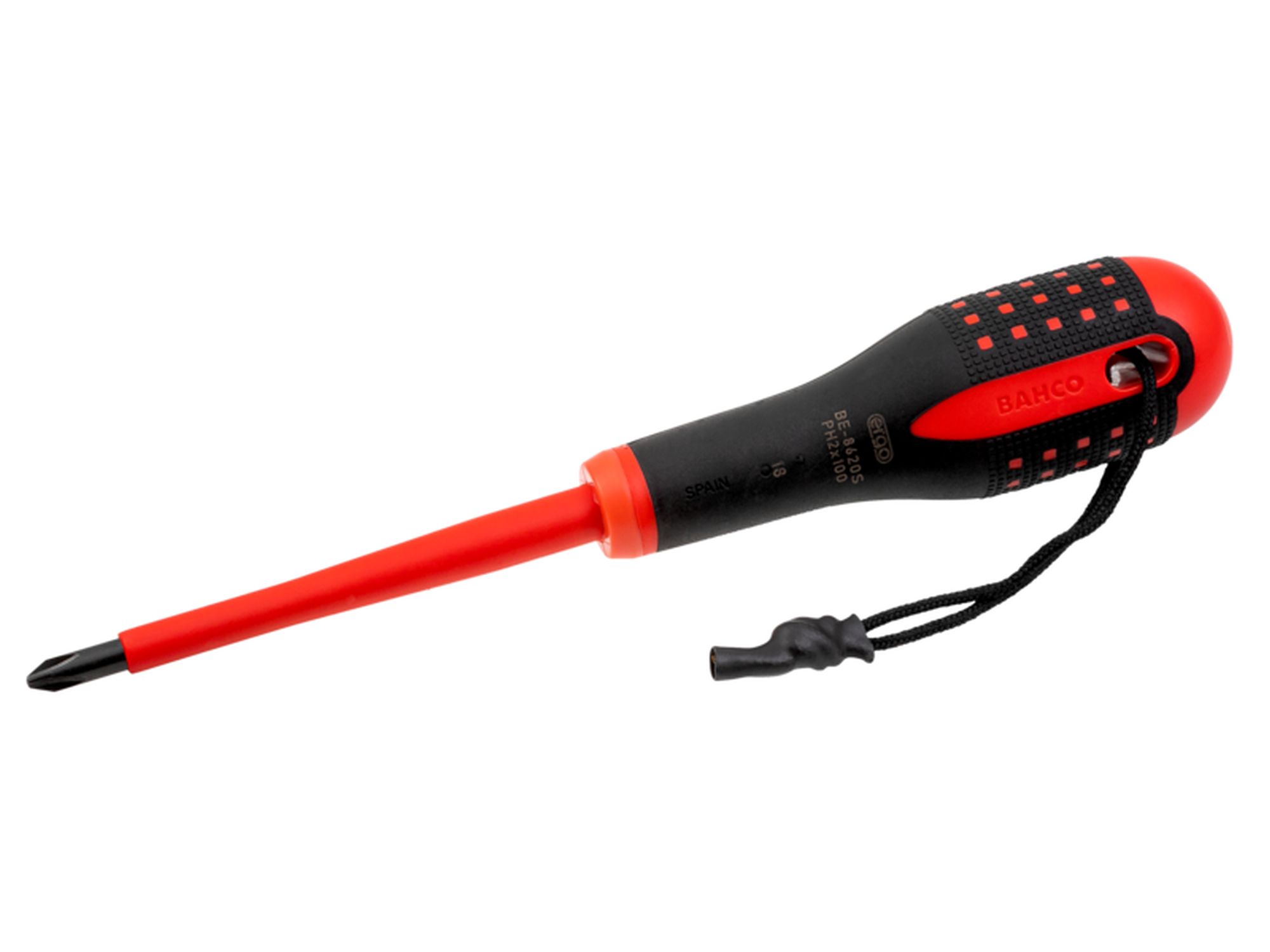 Destornillador Phillips aislado ERGO™ con cordón de Kevlar de PH1 x 80 mm