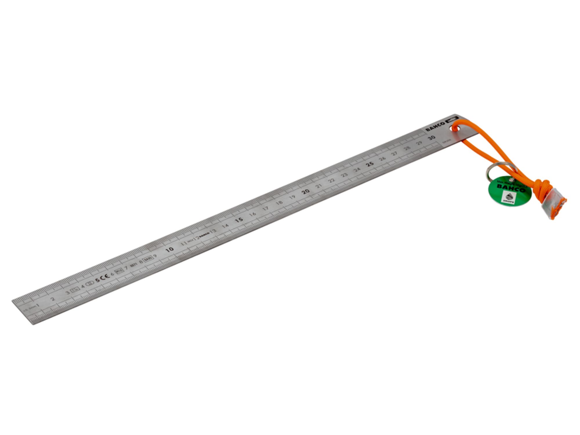 Metric Stainless Steel Rulers with Dyneema Textile Wire Loop 300 mm