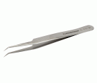 Pinzas de alta precisión, anti-magnéticas y de acero inoxidable con puntas extrafinas con doble curva, 115 mm