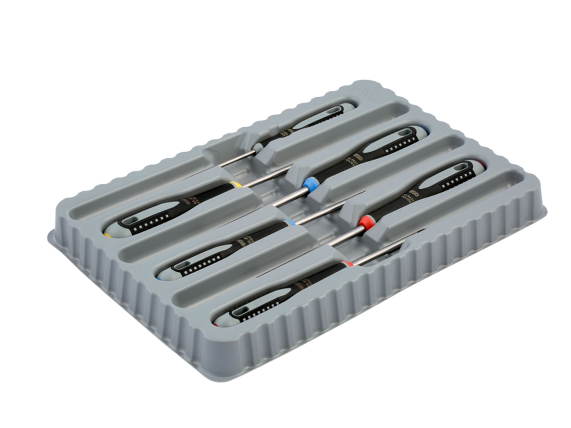 Juego de 6 destornilladores de punta plana y recta para ranurados, Phillips y Pozidriv ERGO™ con agarre de goma