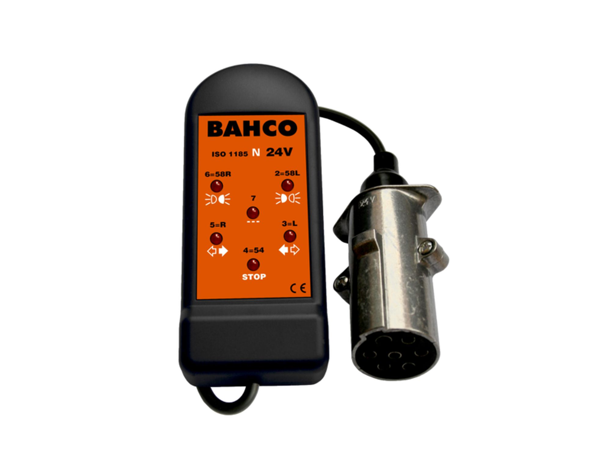 Comprobador toma remolque 7 polos 24V. Aplicable en tomas 24N