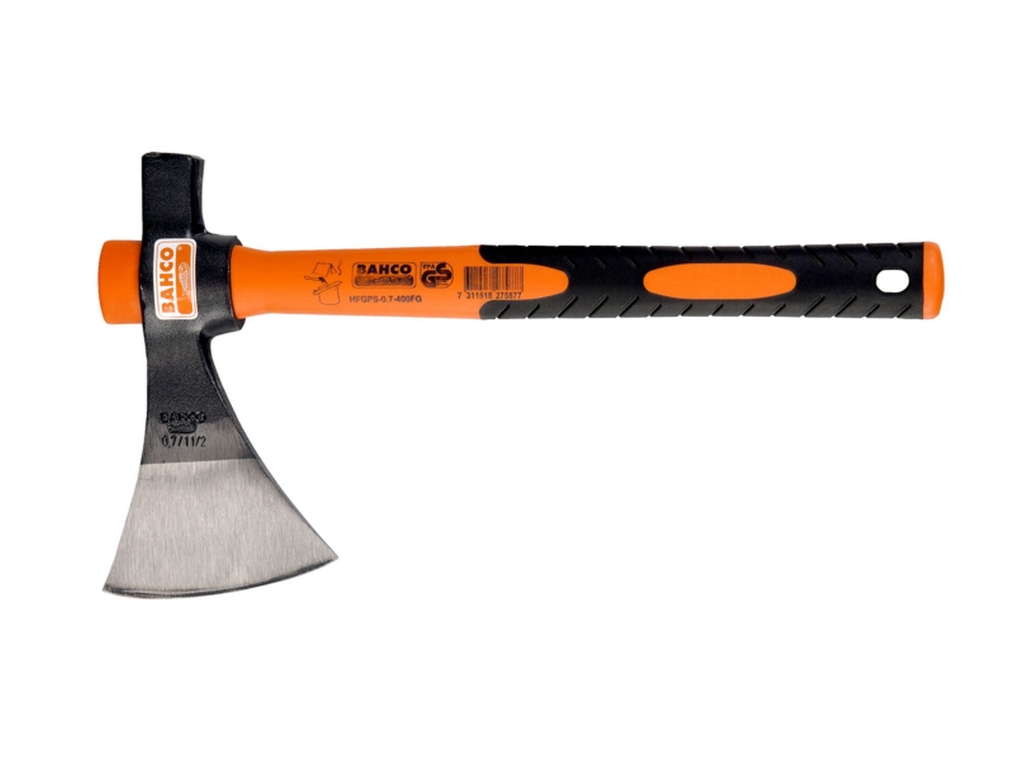 Hacha camping con mango de fibra de vidrio y hoja de modelo francés de 380 mm y 1,07 kg