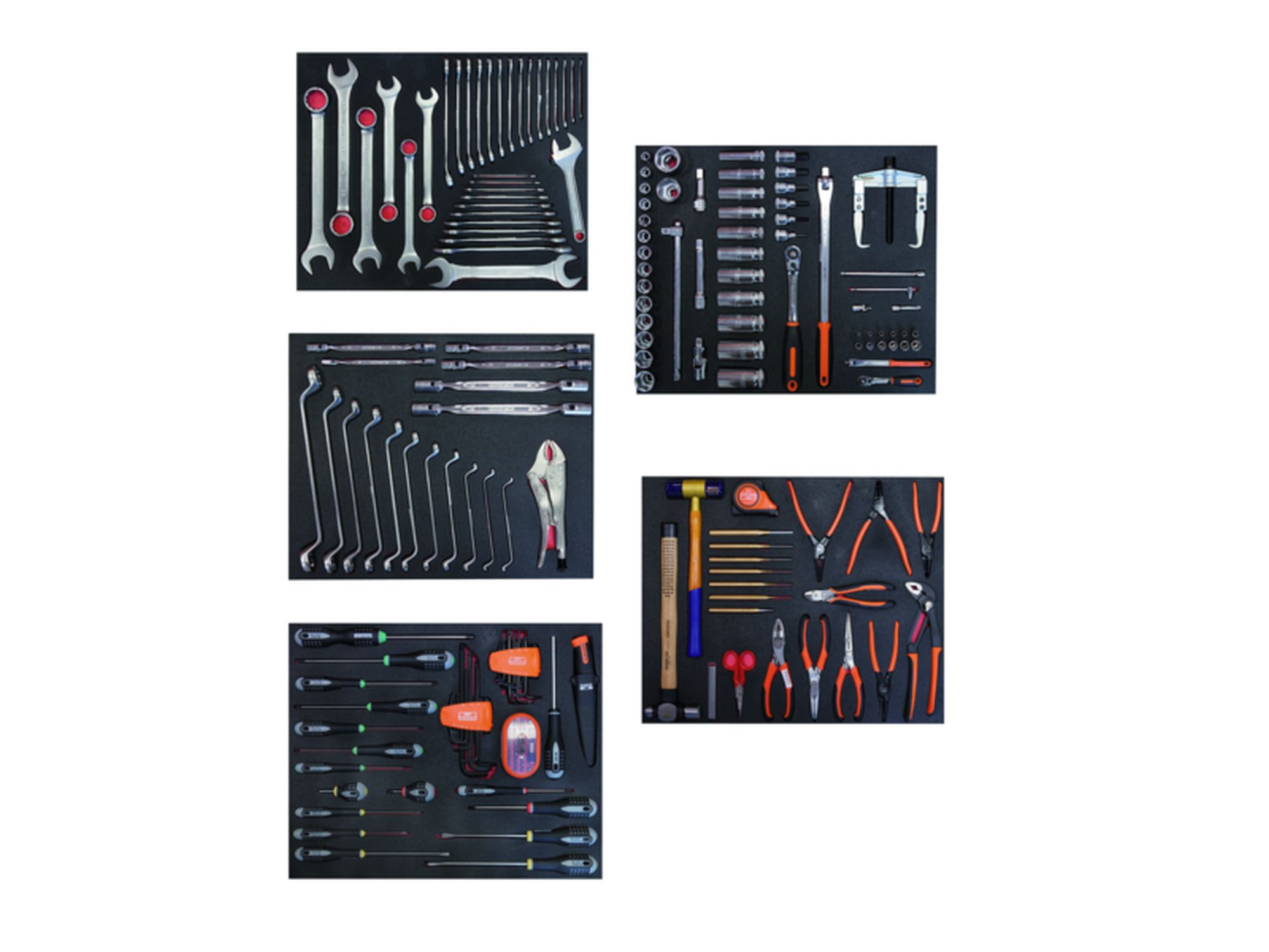 Composición de 5 foams de herramientas para automoción (196 piezas)