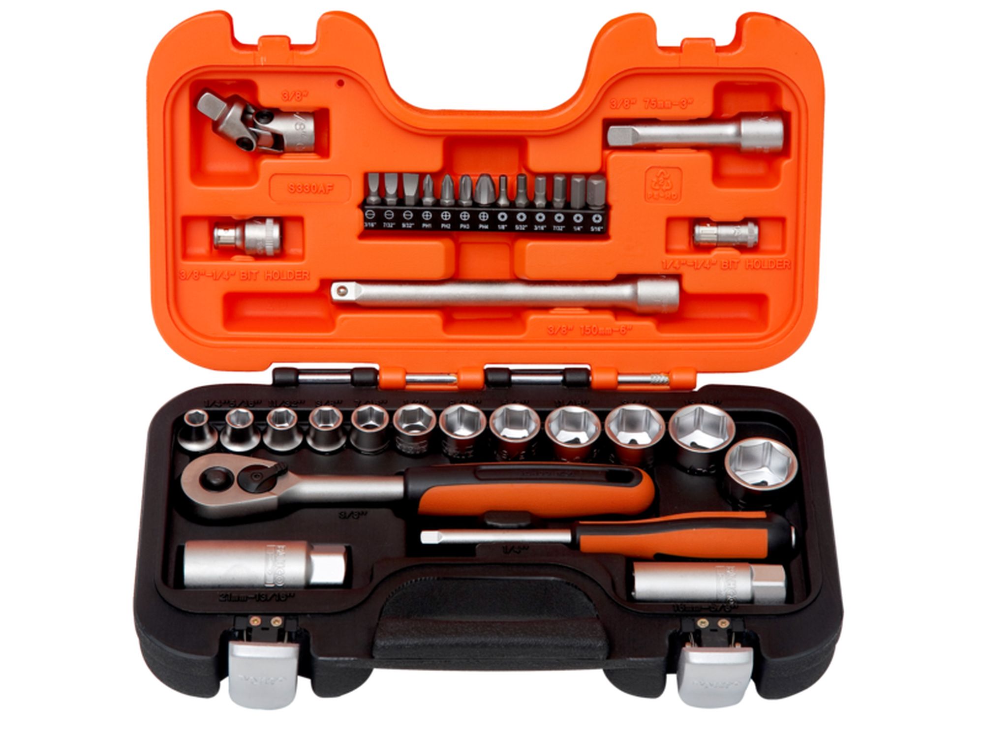 Juego de vasos con cuadradillo de 1/4 y 3/8