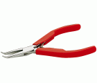 Alicates de boca semirredonda con punta curvada a 60°, mangos sintéticos y acabado pulido brillante (129 mm)
