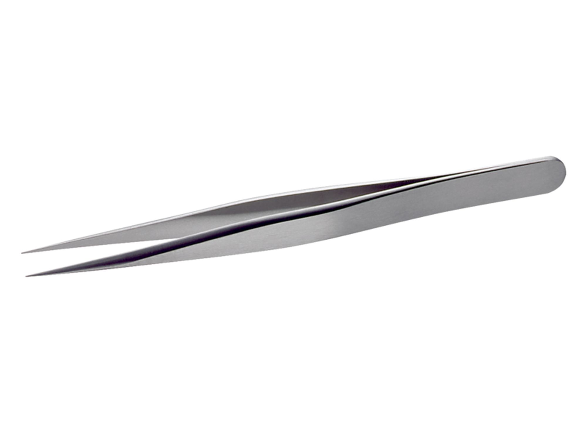 Pinzas de alta precisión, anti-magnéticas y de acero inoxidable con cantos planos y puntas finas, 90 mm