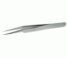 Pinzas de alta precisión, anti-magnéticas y de acero inoxidable con puntas extrafinas y ligeramente curvadas, 115 mm