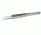 Pinzas de alta precisión, anti-magnéticas y de acero inoxidable con puntas extrafinas y dobladas, 110 mm