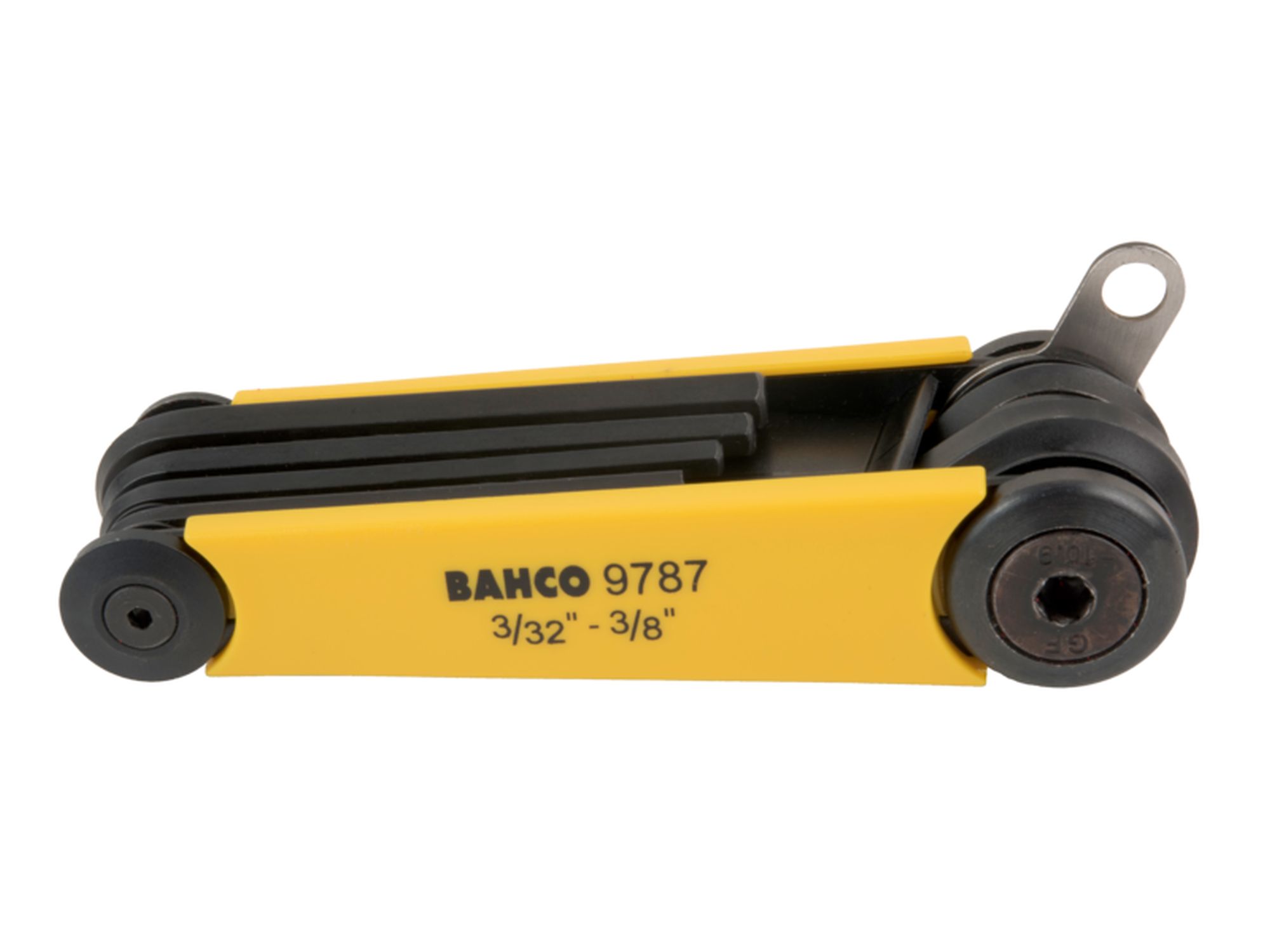 Estuche de llaves hexagonales con destornillador acodado en pulgadas con placa de inserción (7 piezas)