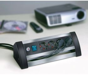 Base de tomas múltiples Alu-Office-Line para sobremesa