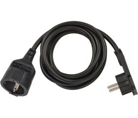 Alargador eléctrico IP20 H05VV-F3G1,5 de 2 m (Negro) con clavija plana