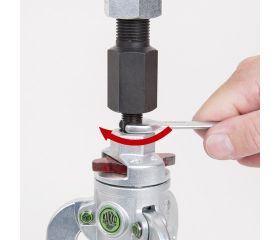 Extractor combinado de 3 brazos con mecanismo de bloqueo