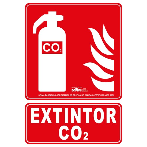 Señal extintor CO2 PVC