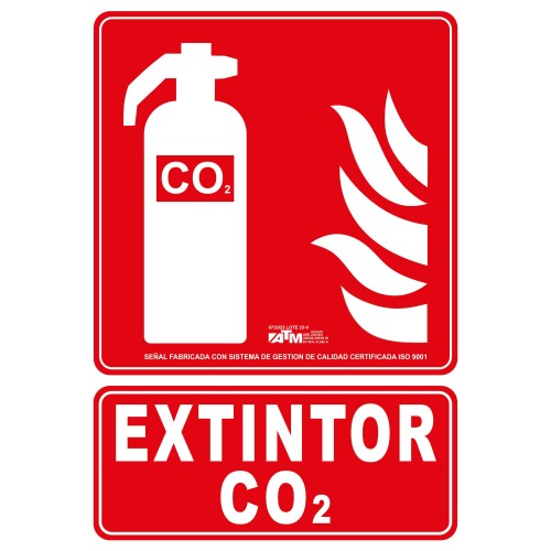 Señal extintor CO2 PVC clase B