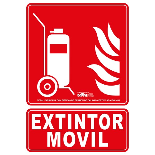 Señal carro extintor PVC