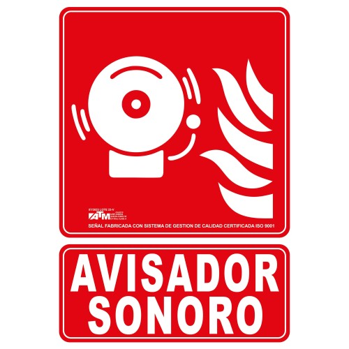 Señal avisador sonoro PVC clase B